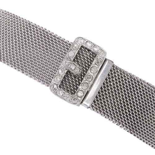 200 - ART-DECO DIAMOND AND SAPPHIRE WRISTWATCH, set with diamonds totalling approx. 2 ct. 27.3 grams.