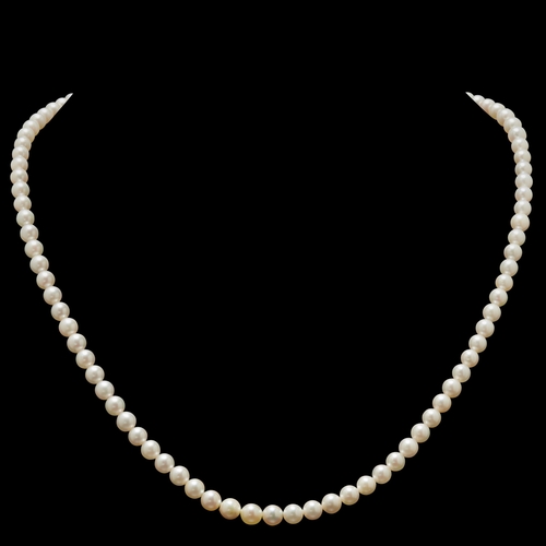 152 - PEARL NECKLACE, pearls approx. 5.1 - 4.3 mm. L. 47 cm. 15.1 grams. Pearls untested.