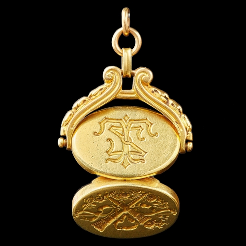 95 - RARE ANTIQUE SWIVEL LOCKET FOB SEAL, French, late 18th century. the oval swivel seal on one side wit... 