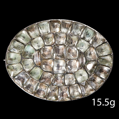 169 - GEORGIAN BLACK DOT PASTE BROOCH, of oval design. W. 3.9 cm. 15.5 grams