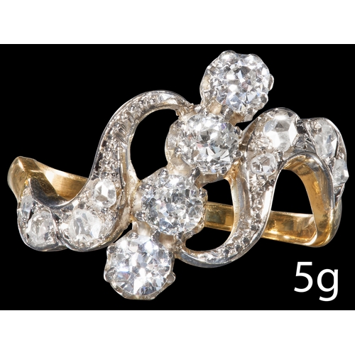 61 - BELLE EPOQUE DIAMOND TWIST RING
in high carat gold.
Diamonds totalling approx. 1.10 ct.
In our opini... 