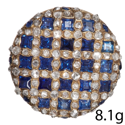 8 - IMPRESSIVE ANTIQUE SAPPHIRE AND DIAMOND BROOCH
High carat gold.
Vibrant calibre cut blue sapphires t... 