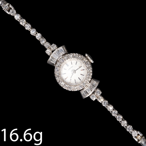 86 - VERTEX, FINE ART-DECO DIAMOND WRISTWATCH,
Platinum and gold.
Diamonds totalling approx. 1.92 ct. H-I... 