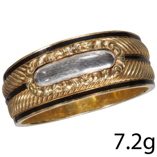 4 - GEORGE IV ENAMEL MOURNING RING.
High carat gold
The back with text and dated 1824.
Enamel in good co... 