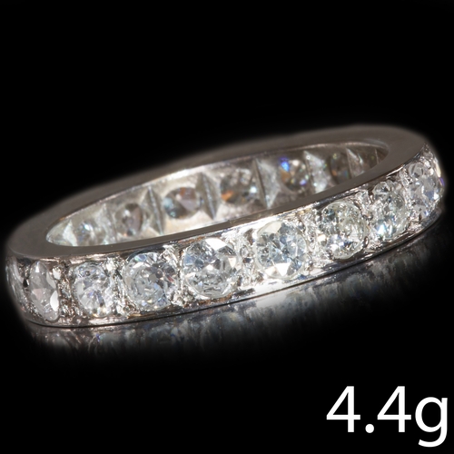 138 - DIAMOND ETERNITY RING,
High carat gold.
diamonds bright and lively, totalling approx. 1.80 ct.
Size ... 