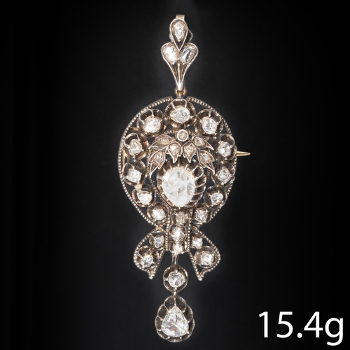 85 - FINE VICTORIAN DIAMOND PENDANT/BROOCH. 
Bright and lively diamonds, totalling approx. 2.70 ct.
L. 6.... 