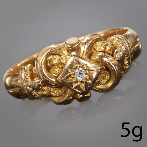 5 - ANTIQUE DIAMOND KNOT RING,
18 ct. gold.
Size Q.
5 grams.