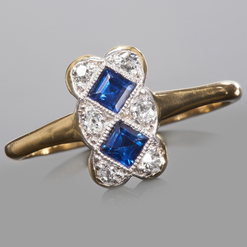 78 - SAPPHIRE AND DIAMOND RING.
Set with vibrant sapphires.
Bright diamonds.
Size: N 1/2
2.1 grams.