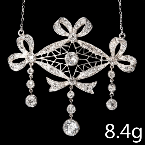 192 - FINE BELLE EPOQUE DIAMOND PENDANT. 
Diamonds totalling approx. 2.60 ct.
Diamonds H-K colour, VS/SI c... 