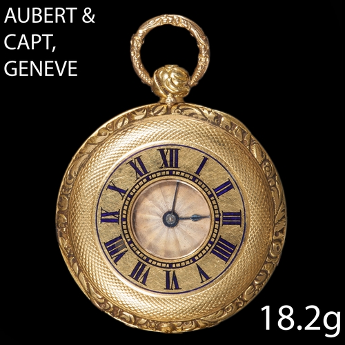 209 - AUBERT & CAPT, GENEVE. POCKET WATCH,
18.2 grams, 18 ct. gold.
Key winding.
The pocket watch with fin... 