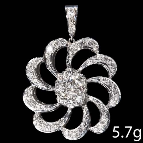 218 - DIAMOND PENDANT,
5.7 grams., testing as 18 ct. gold. 
Diamonds bright and lively, totalling approx. ... 