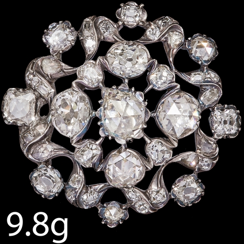 256 - RARE ANTIQUE GEORGIAN 18th CENTURY DIAMOND BROOCH, 
Diamonds totalling approx. 5.70 ct.
Diamonds bri... 