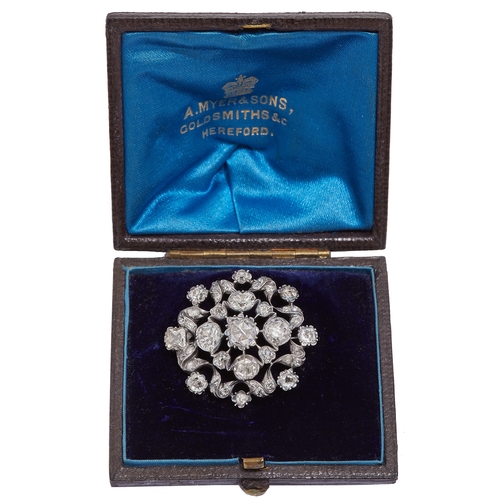 256 - RARE ANTIQUE GEORGIAN 18th CENTURY DIAMOND BROOCH, 
Diamonds totalling approx. 5.70 ct.
Diamonds bri... 