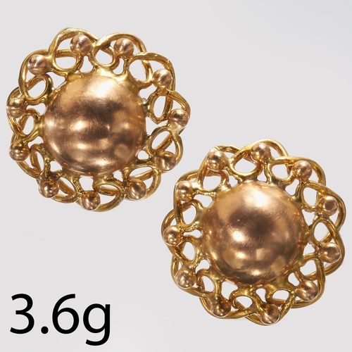 92 - PAIR OF GOLD STUD EARRINGS,
Diam. 1.6 cm.
3.6 grams