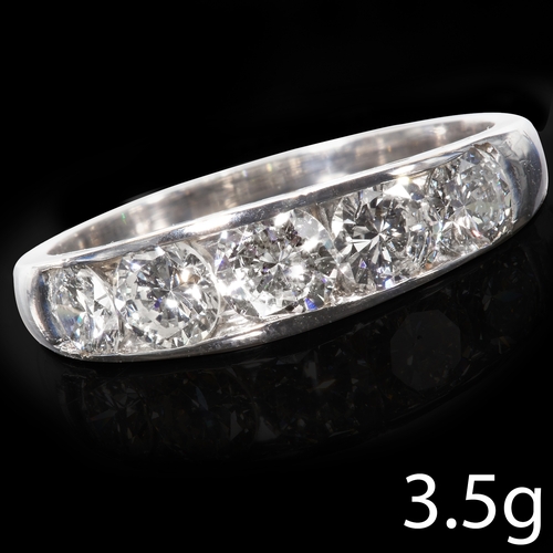 113 - DIAMOND 5-STONE RING
4.2 grams, testing 18 ct. gold.
Diamonds totalling approx. 1.43 ct.
Diamonds br... 