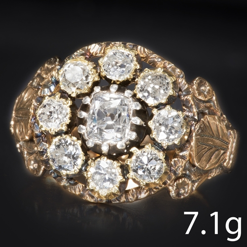 305 - ANTIQUE DIAMOND CLUSTER RING,
Bright and lively diamonds.
Size O.
7.1 grams.