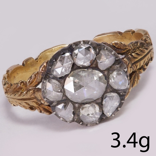 183 - ANTIQUE ROSE CUT DIAMOND RING.
3.3 gram.
Set with bright and lively diamonds.
Size: O