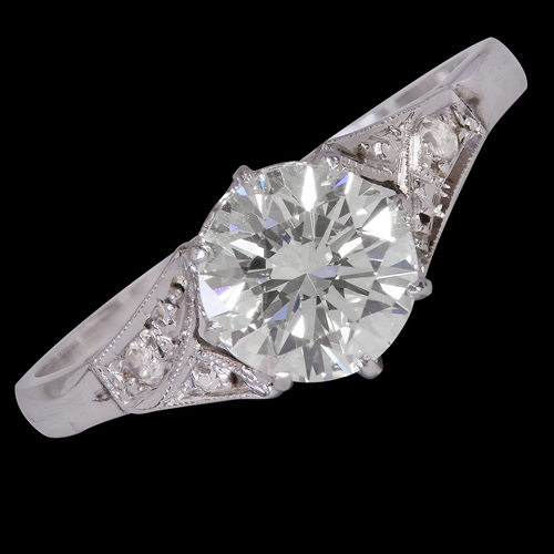 182 - DIAMOND RING,
2.7 grams, high carat gold.
Diamonds bright and livey, totalling approx. 1.12 ct.
Size... 