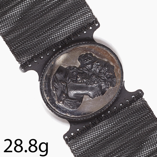 64 - UNUSUAL BERLIN IRON CAMEO BRACELET 
(fer de berlin)
28.8 grams 
cameo length 3.7 cm 
L 18 cm