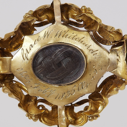 92 - GEORGIAN ENAMEL AND DIAMOND BROOCH/PENDANT,
6.3 grams, testing 18 ct. gold.
Diamonds bright and live... 