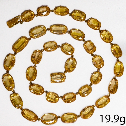 189 - FINE GEORGIAN CERTIFICATED TOPAZ GOLD NECKLACE,
19.9 grams.
Vibrant topaz, totalling approx. 40.80 c... 