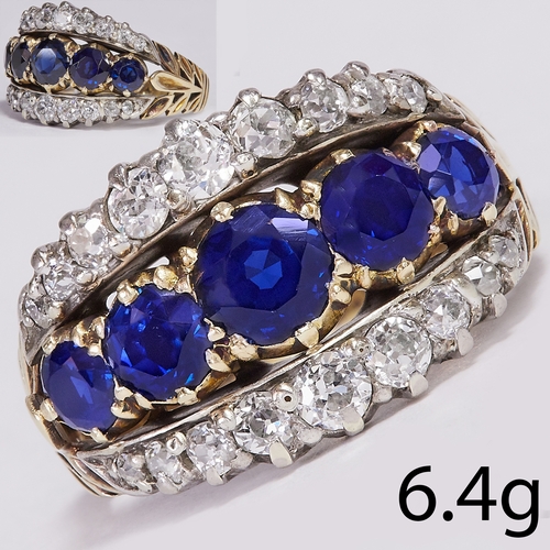 37 - SAPPHIRE AND DIAMOND RING.
6.4 gram. 
Set with vibrant sapphires totalling approx. 2.44 ct.
Bright a... 