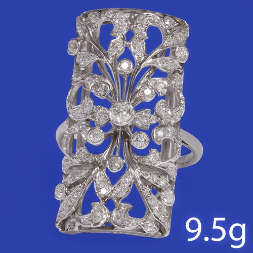 54 - FINE EDWARDIAN DIAMOND RING
9.5 grams, high carat gold and platinum.
Diamonds totalling approx. 1.30... 