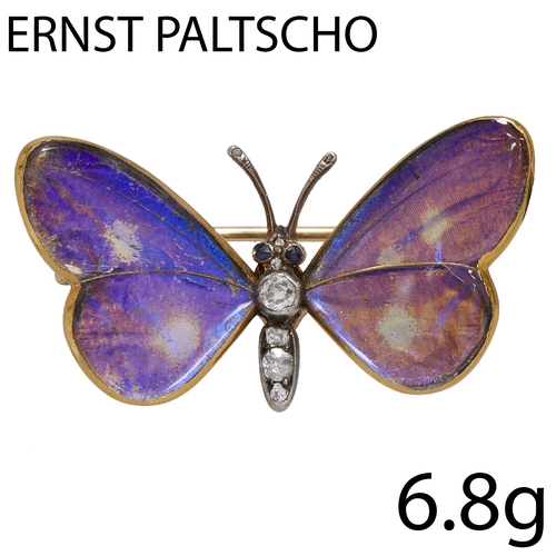 151 - ERNST PALTSCHO, RARE GOLD BUTTERFLY BROOCH,
6.8 grams, 580/1000 gold.
The wings with actual butterfl... 