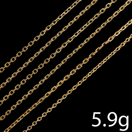 44 - ANTIQUE GOLD CHAIN NECKLACE,
5.9 grams.
Fine link.
L. 69 cm.