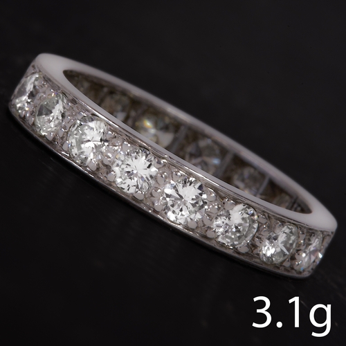 143 - DIAMOND FULL ETERNITY RING,
3.1 grams. testing 18 ct. gold.
Diamonds totalling approx. 1.45 ct.
Size... 