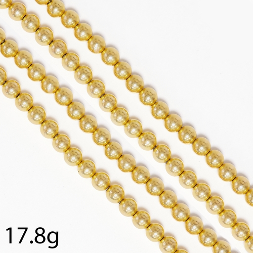 171 - FINE GOLD BALL LINK NECKLACE,
17.8 grams, clasp stamped 15 ct.
The balls on a gold chain necklace.
O... 