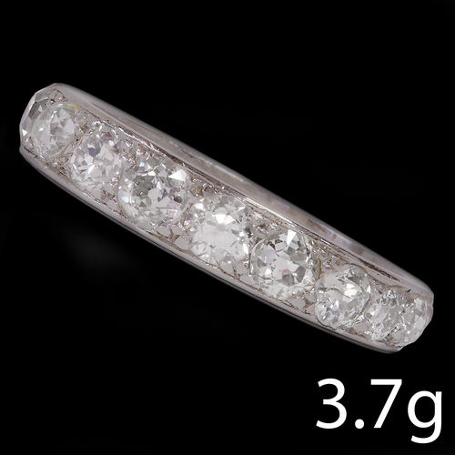 182 - DIAMOND FULL ETERNITY RING,
3.7 grams, platinum.
Diamonds bright and lively, totalling approx. 2.50 ... 