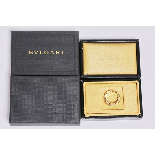 207 - BVLGARI DIAMOND SERPENTI VIPER RING 
6.2 grams, 18 ct. gold.
signed and numbered 
bright lively diam... 