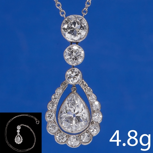 172 - FINE EDWARDIAN DIAMOND PENDANT NECKLACE,
4.8 grams.
Diamonds totalling approx. 2.55 ct.
L. pendant