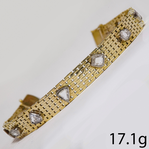 189 - DIAMOND BRACELET,
17.1 grams, high carat gold.
Bright and lively diamonds.
L. 19.5 cm.