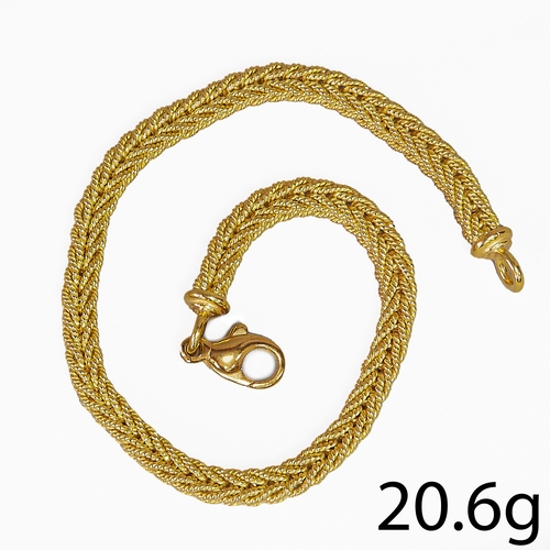 48 - FINE ROPE TWIST BRACELET,
20.6 grams, 18 ct. gold.
L. 20 cm.