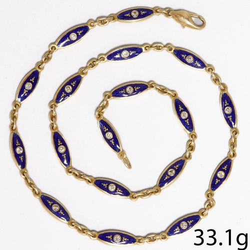 6 - FABERGE, VICTOR MAYER (attrib.) DOUBLE-SIDED ENAMEL AND DIAMOND NECKLACE.
33.1 grams, 18 ct. gold.
P... 