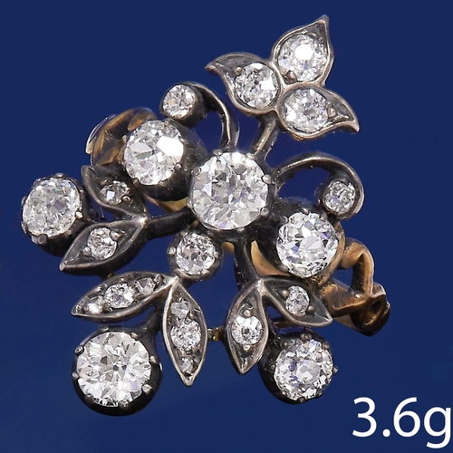 21 - VICTORIAN DIAMOND RING,
3.6 grams.
Diamonds bright and lively, totalling approx. 1.50 ct.
Size M.