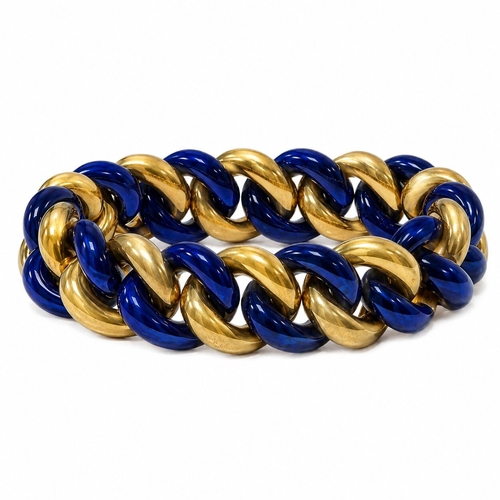 112 - ELEGANT  ENAMEL GOLD BRACELET 
90.1 grams, 18 ct. gold
enamel in great condition 
fine craftsmanship... 