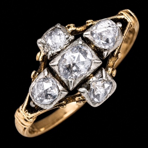 113 - RARE GOLD GEORGIAN DIAMOND RING 
vibrant diamonds 
fine craftsmanship 
in great condition 
size H