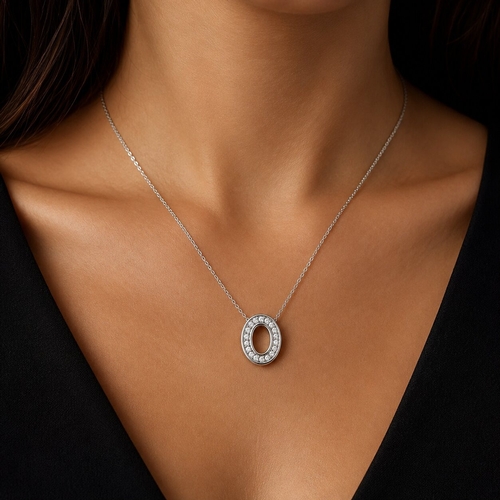 79 - LOVELY DOUBLE SIDED DIAMOND PENDANT WITH NECKLACE,
14.6 grams, testing 18 ct. gold.
Bright and livel... 