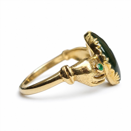 2 - VICTORIAN INTAGLIO HAND RING,
testing 18 ct. gold.
Lovely carved hardstone intaglio.
The shoulders i... 