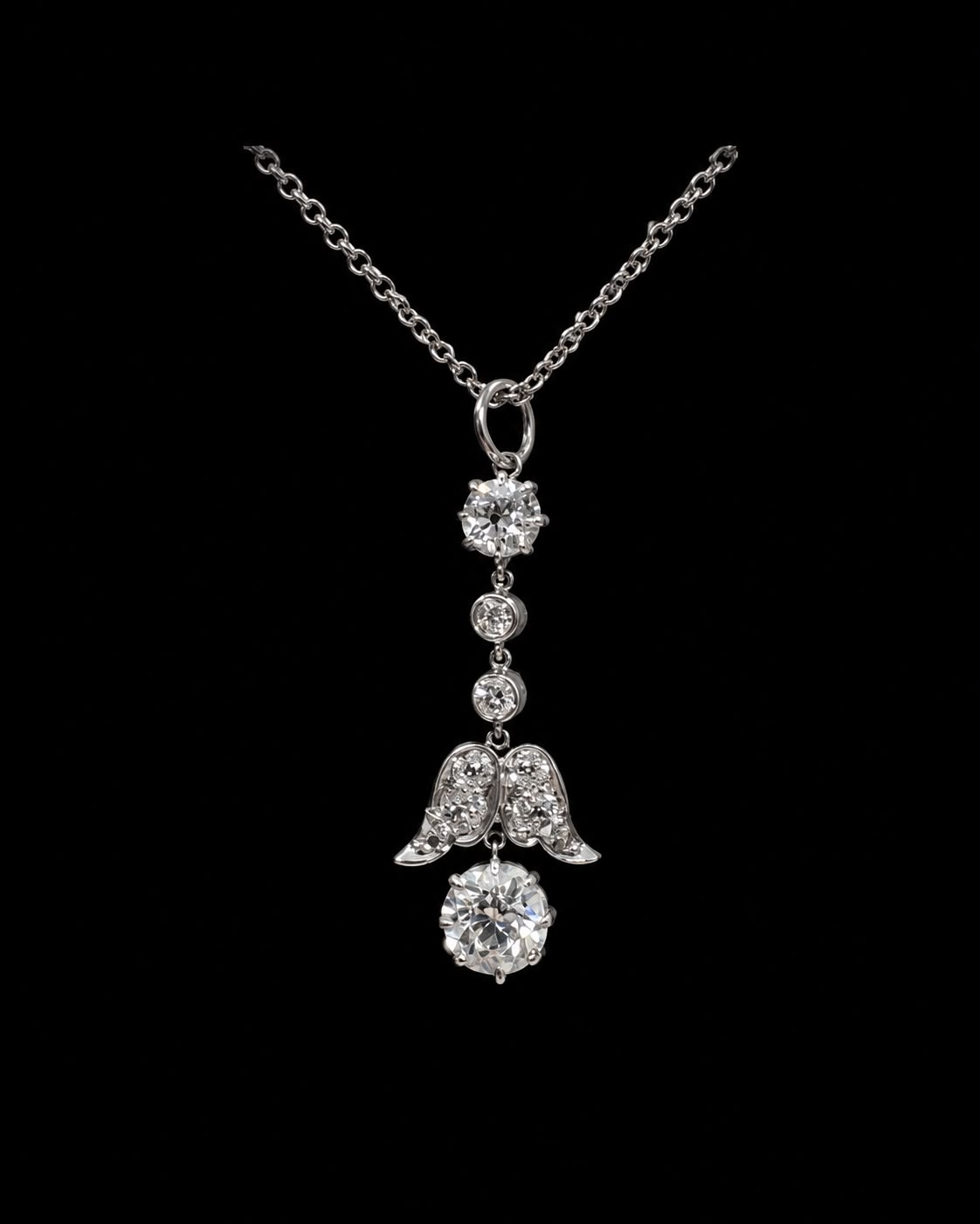 DIAMOND PENDANT NECKLACE, 3.4 grams, testing 18 ct. gold. Lovely ...