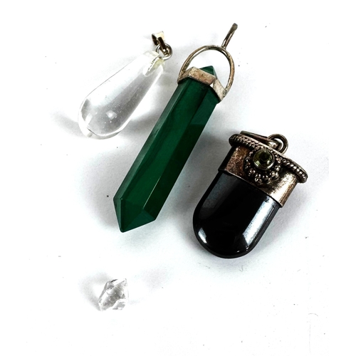 127 - A selection of assorted decorative jewellery, including a pair of Chinese carved 'jade' earrings; al... 