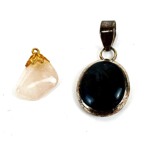 127 - A selection of assorted decorative jewellery, including a pair of Chinese carved 'jade' earrings; al... 