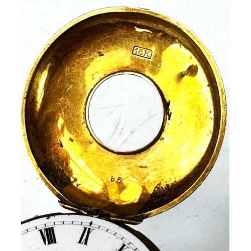 125 - An 18 carat gold hunter pocket watch, 18K marked case, movement damaged