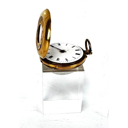 125 - An 18 carat gold hunter pocket watch, 18K marked case, movement damaged