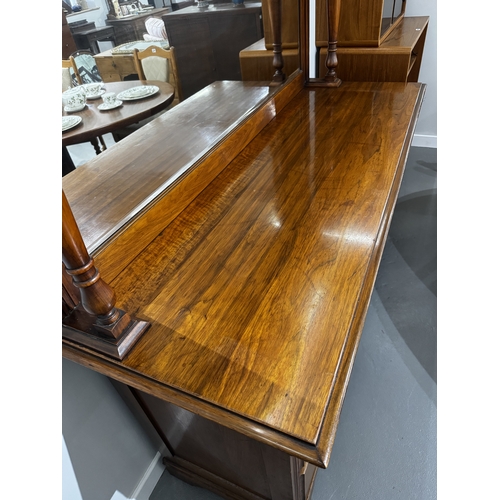 2 - Early 20th century carved walnut dressing chest with mirror back, the rectangular bevelled plate fla... 