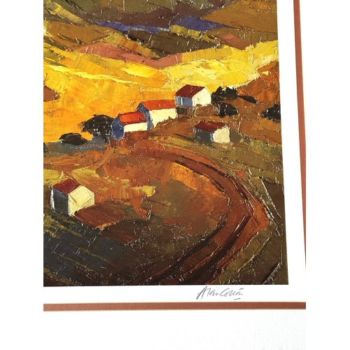 6 - A large signed limited edition print by Alan Cotton, depicting a coastal landscape scene in his char... 