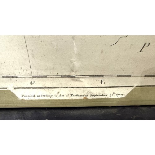 7 - A large map of Northumberland, dated 1769, with detailed topographical engraving and place names, wi... 